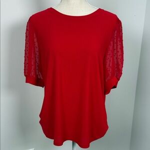 CeCe Elegant Red Women's Top